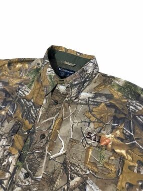 5.11 Tactical RealTree Camouflage Button Up Shirt Mens XL Short Sleeve Hunting